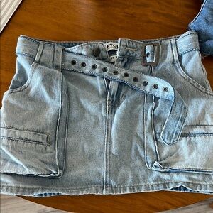Denim Mini Skirt - Light Blue